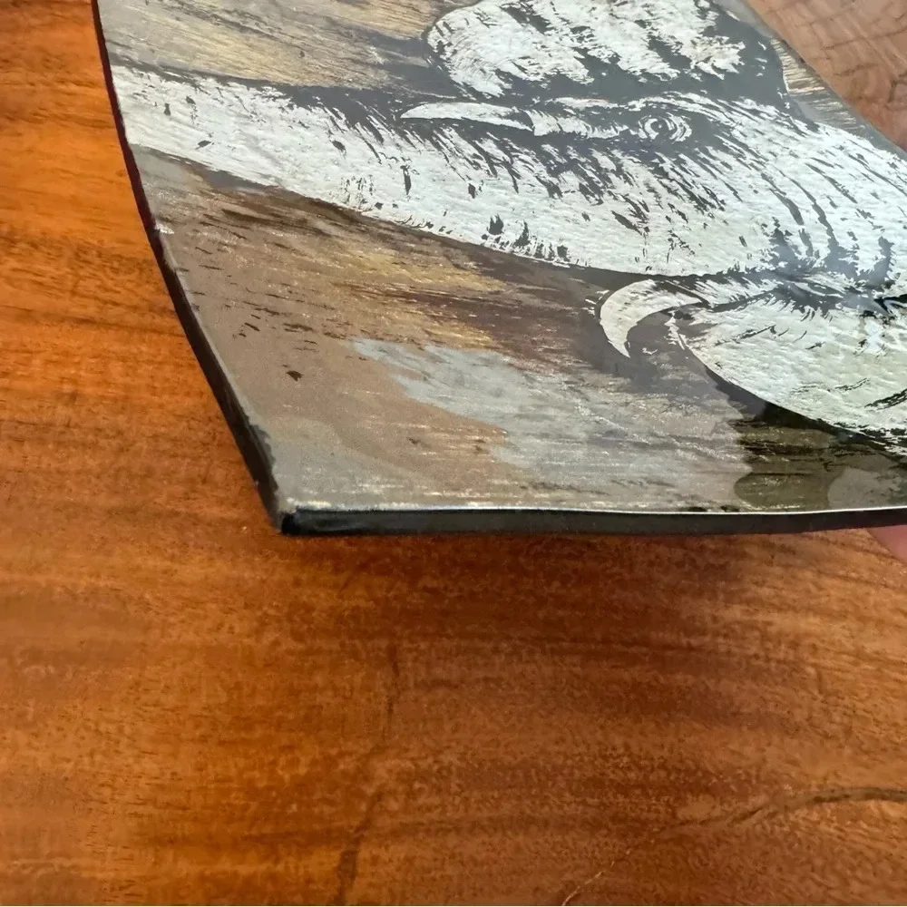 Glass Elephant Curved Serving Tray - Square